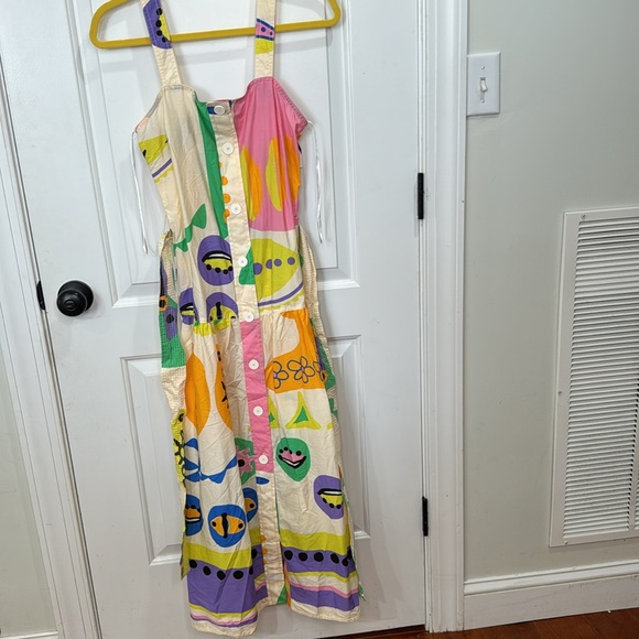 *NEW* ZARA BLOGGER FAVORITE COLORFUL GEOMETRIC MIDI DRESS XS - Picture 6 of 13